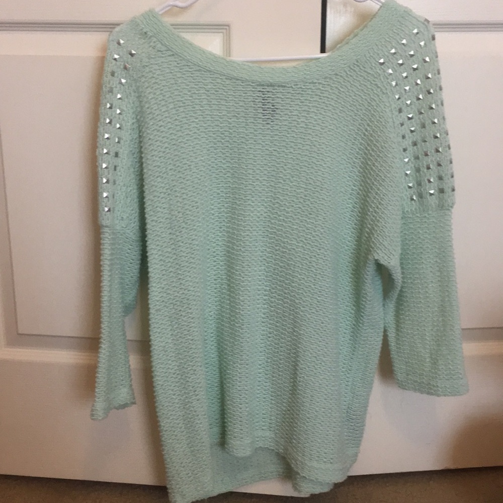 mint green knitted sweater